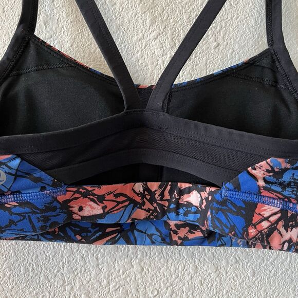 LULULEMON Rise and Run Bra Size 6 Mini Paint Storm Harbor Blue Multi Black - Picture 8 of 15